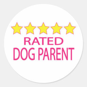 Vijf sterrenhond ronde sticker