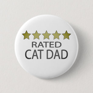Vijf sterrenkat pa ronde button 5,7 cm