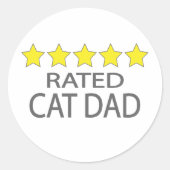 Vijf sterrenkat pa ronde sticker (Voorkant)