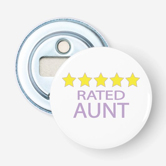 Vijf sterrentante button flesopener (Voorkant)