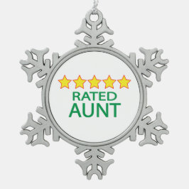 Vijf sterrentante tin sneeuwvlok ornament