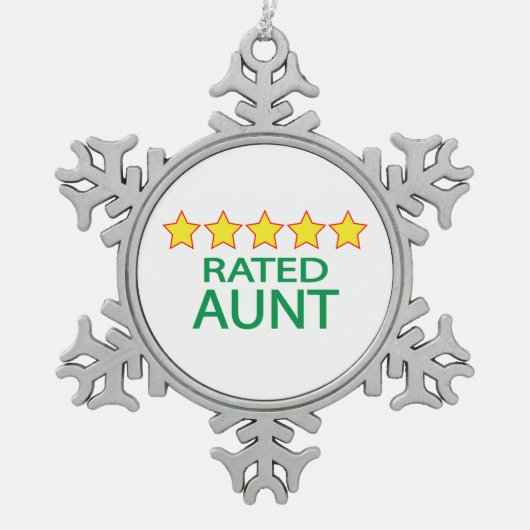 Vijf sterrentante tin sneeuwvlok ornament (Voorkant)