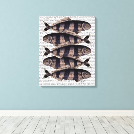 Vijf strips canvas afdruk (Insitu (Houten vloer))