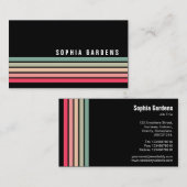 Vijf strips - kleuren 01 - op zwart visitekaartje (Voorkant / Achterkant)