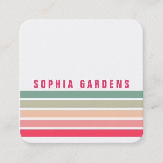 Vijf strips - kleuren 01 vierkante visitekaartje (Voorkant)