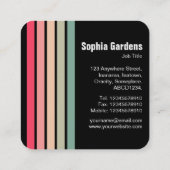 Vijf strips - kleuren 01 - zwart vierkante visitekaartje (Achterkant)