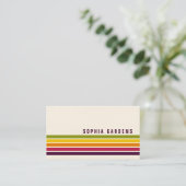 Vijf strips - kleuren 03 (Cream-Kaart) Visitekaartje (Staand voorkant)