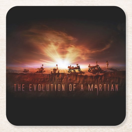 Vijf succesvolle Mars Rovers Kartonnen Onderzetters (Voorkant)