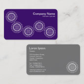 Vijf tandwielen - diep Paars - grijs terug Visitekaartje (Voorkant / Achterkant)