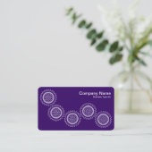 Vijf tandwielen - diep Paars - grijs terug Visitekaartje (Staand voorkant)