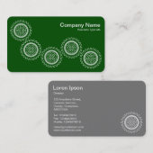 Vijf tandwielen - donkergroen - grijs terug visitekaartje (Voorkant / Achterkant)