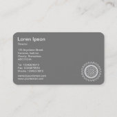 Vijf tandwielen - donkergroen - grijs terug visitekaartje (Achterkant)