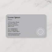 Vijf tandwielen - groen en wit, grijs terug visitekaartje (Achterkant)