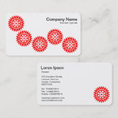 Vijf tandwielen II - Rood en wit Visitekaartje (Voorkant / Achterkant)