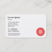 Vijf tandwielen II - Rood en wit Visitekaartje (Achterkant)