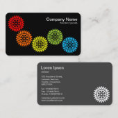 Vijf tandwielen II - Spectrum - Grijs terug Visitekaartje (Voorkant / Achterkant)