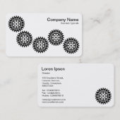 Vijf tandwielen II - zwart en wit Visitekaartje (Voorkant / Achterkant)