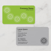 Vijf tandwielen - Martian Green - Grey Back Visitekaartje (Voorkant / Achterkant)