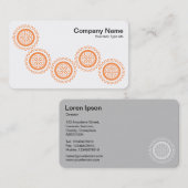 Vijf tandwielen - Oranje en wit - grijs terug Visitekaartje (Voorkant / Achterkant)