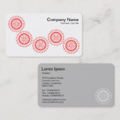 Vijf tandwielen - rood en wit - grijs terug visitekaartje (Voorkant / Achterkant)