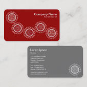 Vijf tandwielen - Ruby Red - grijs terug Visitekaartje (Voorkant / Achterkant)