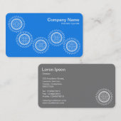 Vijf tandwielen - Sky Blue - Grey Back Visitekaartje (Voorkant / Achterkant)