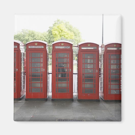 Vijf telefooncellen in Londen Magneet (Voorkant)