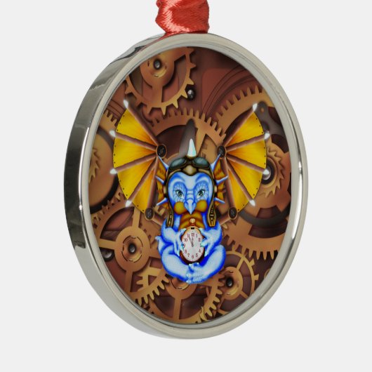 "Vijf tot twaalf" steampunk dragon ornament (Rechts)