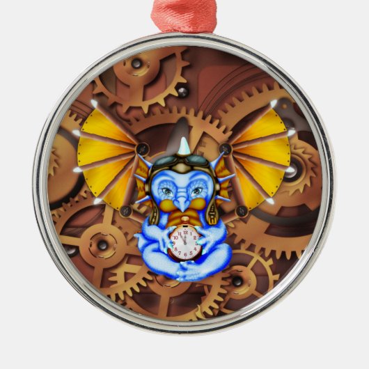 "Vijf tot twaalf" steampunk dragon ornament (Voorkant)