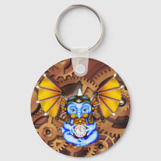 "Vijf tot twaalf" steampunk dragon sleutelhanger