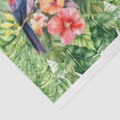 Vijf Toucans op tropisch groen gebladerte Tissuepapier (Detail)