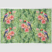 Vijf Toucans op tropisch groen gebladerte Tissuepapier (Voorkant)