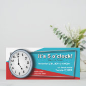 Vijf uur Feestuitnodigingen Kaart (Staand voorkant)