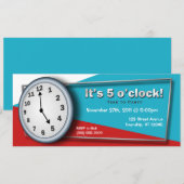 Vijf uur Feestuitnodigingen Kaart (Voorkant / Achterkant)