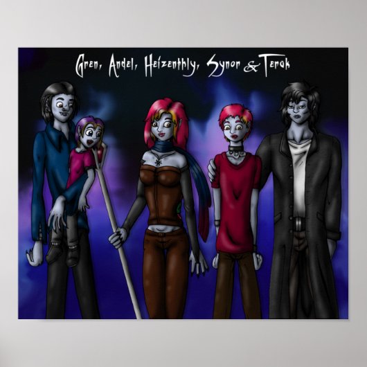 Vijf Vampiers afdrukken Poster (Voorkant)