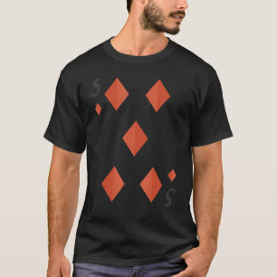 Vijf van de diamanthouder van de Kaarten Halloween T-shirt