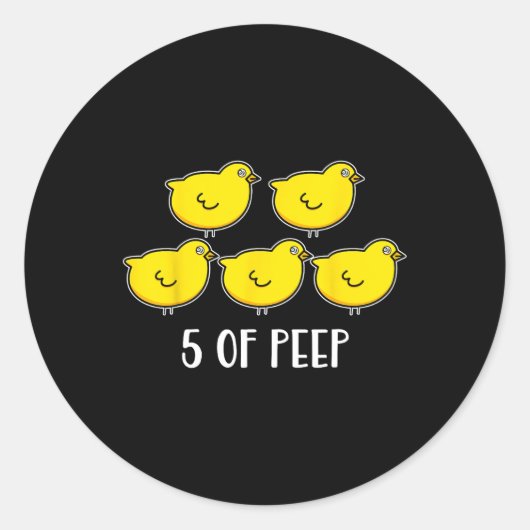 Vijf van PEEP Fun Respiratory Therapy Ven Ronde Sticker (Voorkant)