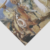 Vijf Vaqueros te Paard door Edward Borein Tissuepapier (Detail)