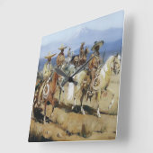 Vijf Vaqueros te Paard van Edward Borein Vierkante Klok (Hoek)