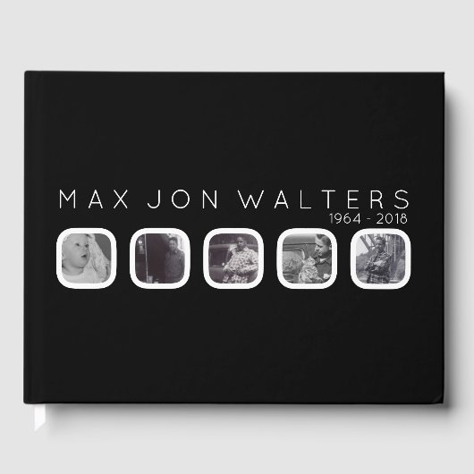 Vijf venster begrafenis gastenboek (Voorkant)