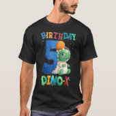 Vijf Verjaardag Dino Space Boys 5 Jaar Astronaut B T-shirt (Voorkant)