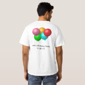 Vijf Verjaardagsballonnen Douane T-shirt (Achterkant volledig)