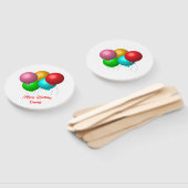 Vijf verjaardagsballonnen gepersonaliseerd Happy B Handwaaier (Niet-gemonteerd)