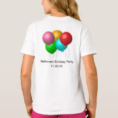 Vijf Verjaardagsballonnen Gepersonaliseerd met Dat T-shirt (Achterkant)