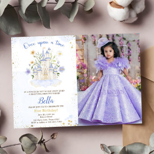 Vijf verjaardagsfeest een Princess Castle Foto Kaart