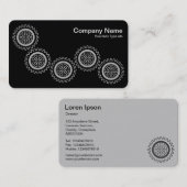 Vijf versnellingen - wit op zwart - grijs Terug Visitekaartje (Voorkant / Achterkant)