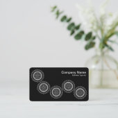 Vijf versnellingen - wit op zwart - grijs Terug Visitekaartje (Staand voorkant)