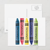 Vijf vette krayons briefkaart (Voorkant / Achterkant)