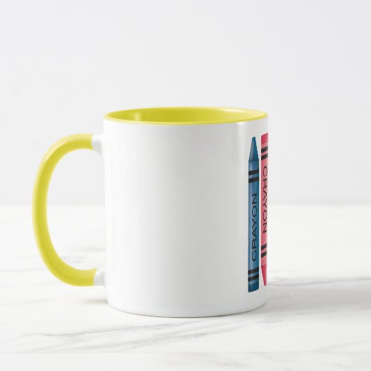 Vijf vette krayons mok (Links)