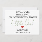 VIJF VIER DRIE TWEE tellingen naar de zwangerschap Aankondiging (Voorkant)